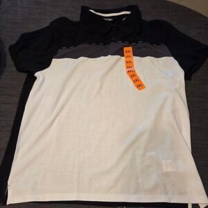 Calvin Klein Polo Shirt Men XXL Black Colorblock NWT Performance Spellout Logo